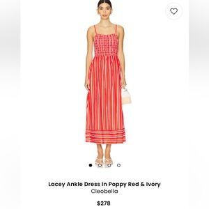 Cleobella Red and White Striped Mini Dress